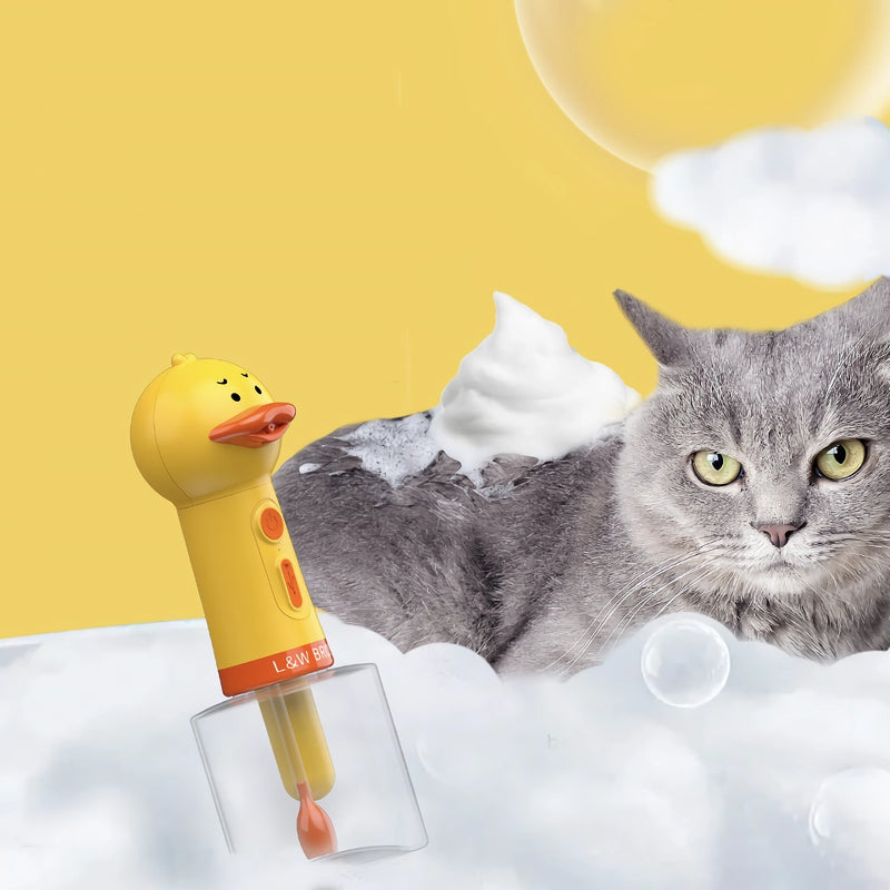 Yellow duck foam soap dispenser for pets, view 7 - MRSLM