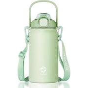 large capacity stainless steel thermos bottle with straw, view 2 - MRSLM
