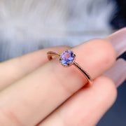 natural tanzanite S925 silver ring, view 2 - MRSLM