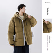 white duck down loose casual coat, view 4 - MRSLM