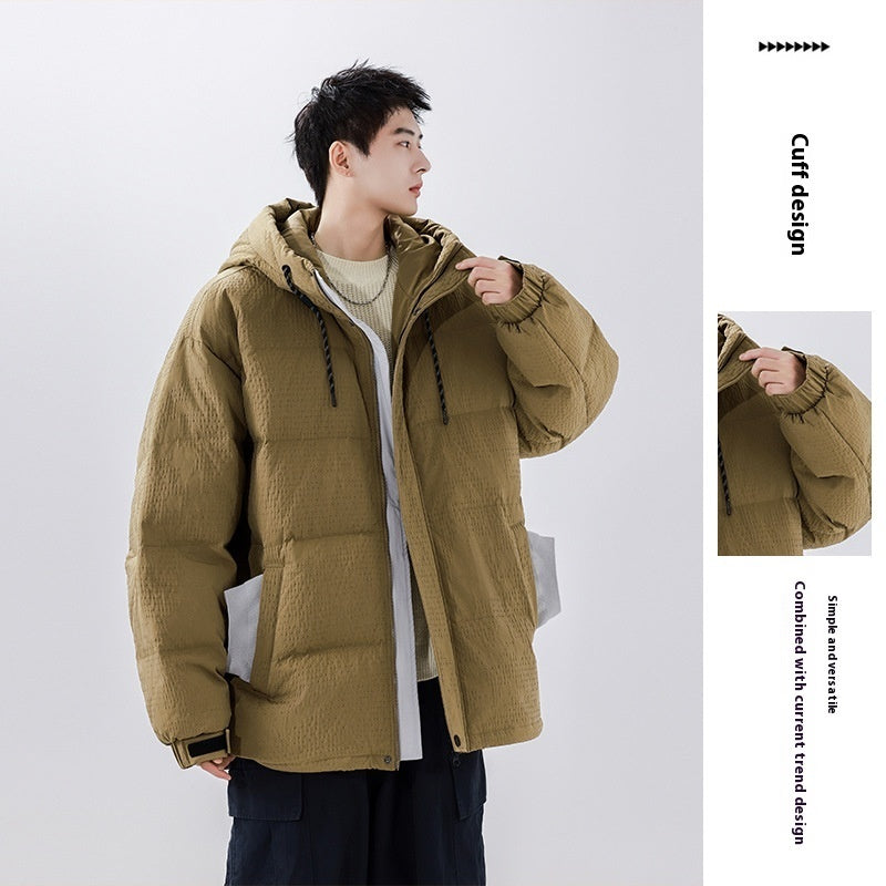 white duck down loose casual coat, view 4 - MRSLM