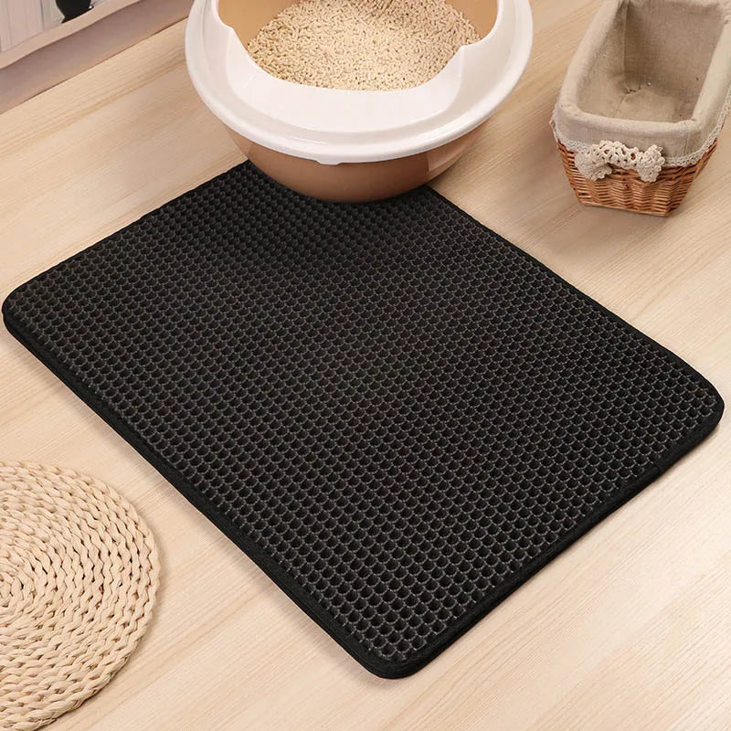 foldable waterproof cat litter mat, view 3 - MRSLM
