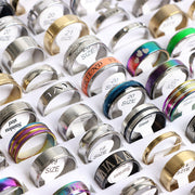 stainless steel stripe rings bulk lot, view 3 - MRSLM