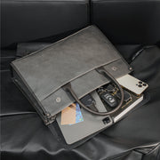 pu leather briefcase shoulder bag, view 4 - MRSLM