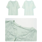 embroidered v-neck blouse, view 8 - MRSLM