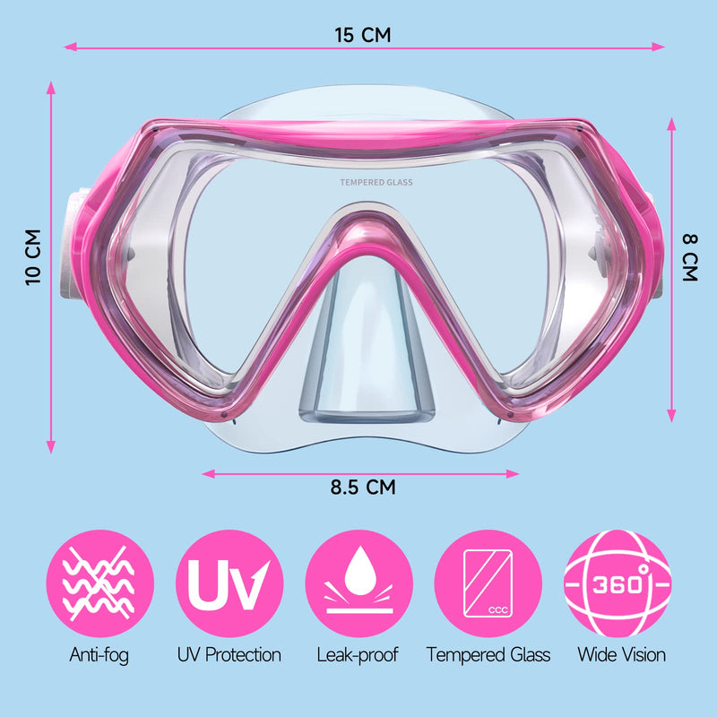 kids snorkel mask with nose cover, view 10 - MRSLM