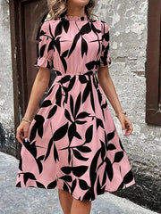 ruffled printed dress, view 6 - MRSLM