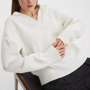 women's V-neck polo sweater, view 5 - MRSLM