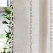 bohemian tassel shower curtain, view 11 - MRSLM