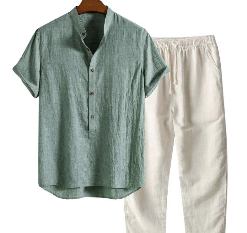 men's printed shirt and trousers set, view 10 - MRSLM