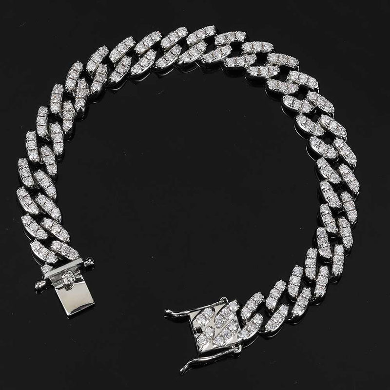 9mm zircon cuban bracelet, view 7 - MRSLM