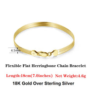 s925 silver flat snake bracelet, view 4 - MRSLM