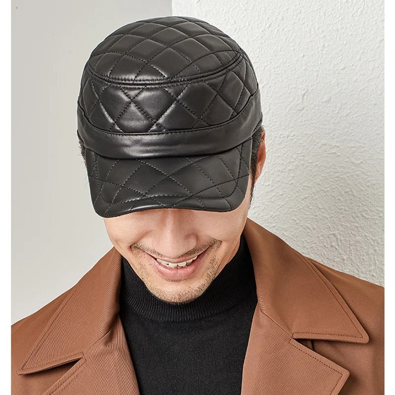 leather peaked cap, view 4 - MRSLM
