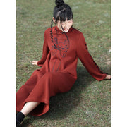 dragon embroidery knitted dress, view 5 - MRSLM