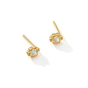 aquamarine delicate small silver earrings, view 3 - MRSLM