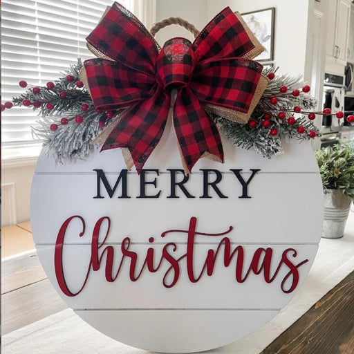 Christmas wooden board garland door decoration - MRSLM