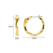 Gold color stainless steel hoop earrings, view 8 - MRSLM