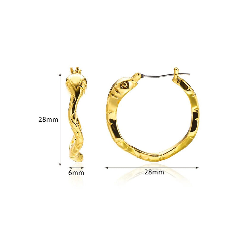 Gold color stainless steel hoop earrings, view 8 - MRSLM