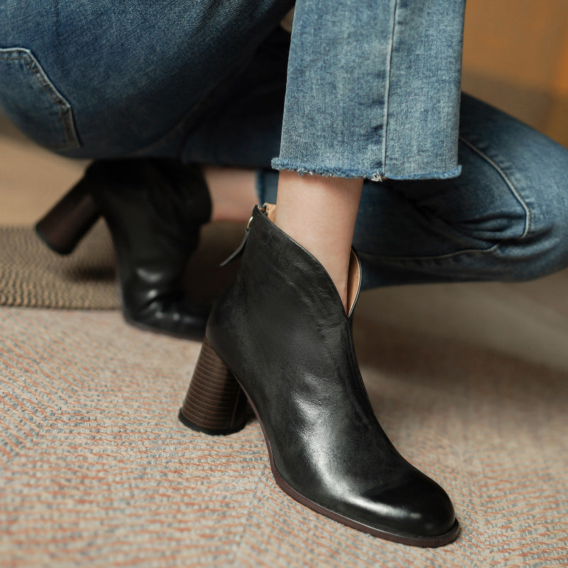 women's cowhide ankle boots, view 7 - MRSLM