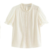 embroidered round neck shirt, view 6 - MRSLM