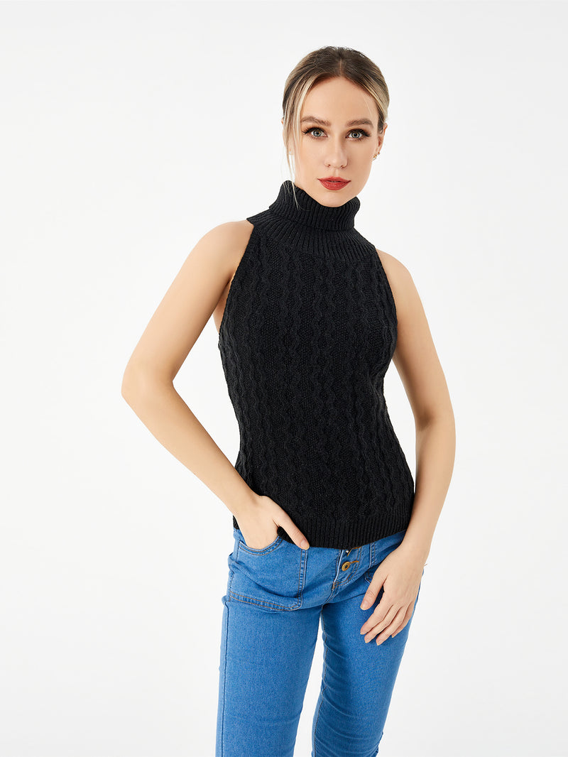 women's stretch turtleneck sweater, view 5 - MRSLM