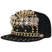 rivet flat brim cap, view 4 - MRSLM