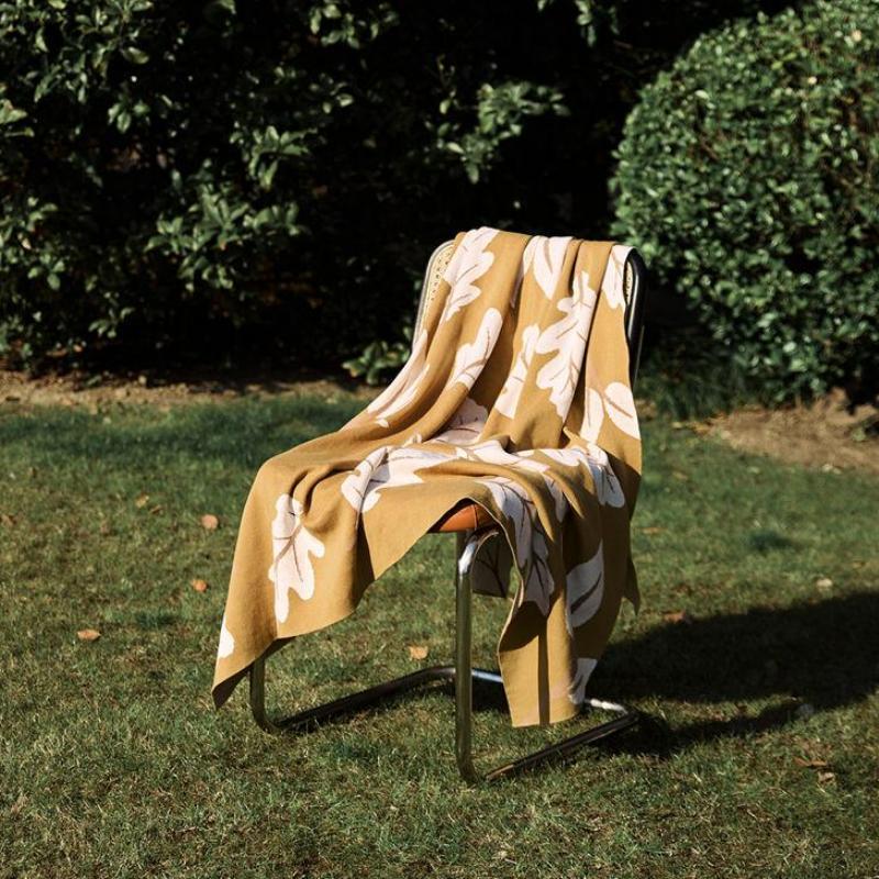 floral jacquard cotton throw blanket - MRSLM