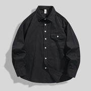 men's loose cotton shirt coat, view 6 - MRSLM
