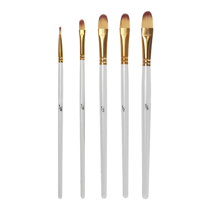 5-piece acrylic and oil paint brush set, view 6 - MRSLM