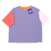 striped cartoon patch t-shirt, view 2 - MRSLM