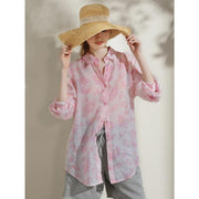 floral ramie blouse, view 4 - MRSLM