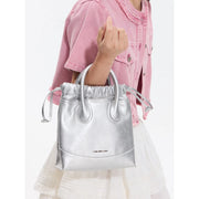 silver crossbody evening bag, view 5 - MRSLM