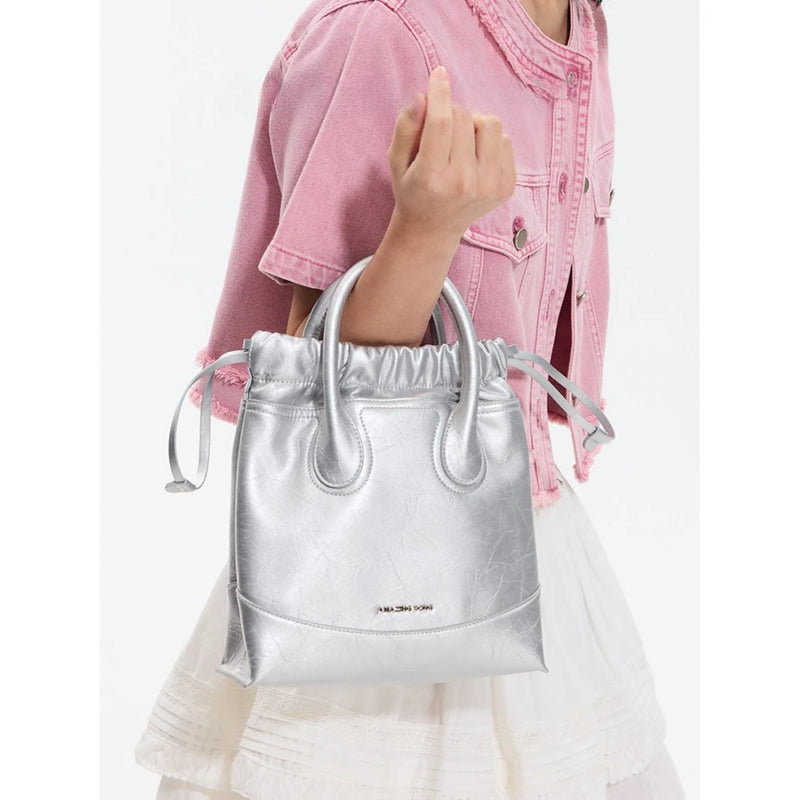silver crossbody evening bag, view 5 - MRSLM
