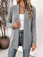 Women's shawl collar long knit cardigan, view 7 - MRSLM