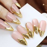 handmade 3D long almond press-on nails, view 6 - MRSLM