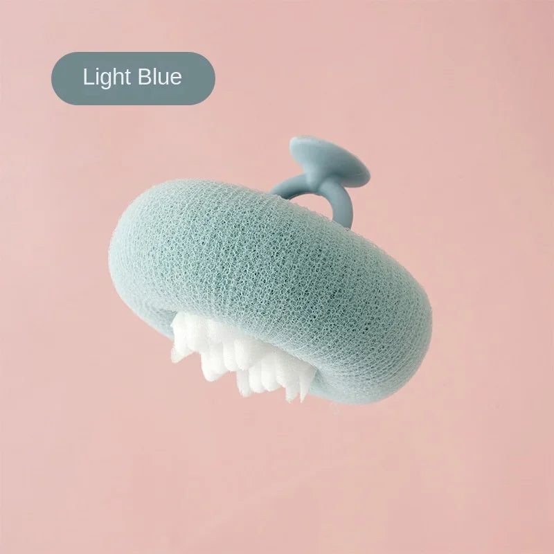 flower pattern suction cup bath sponge, view 2 - MRSLM