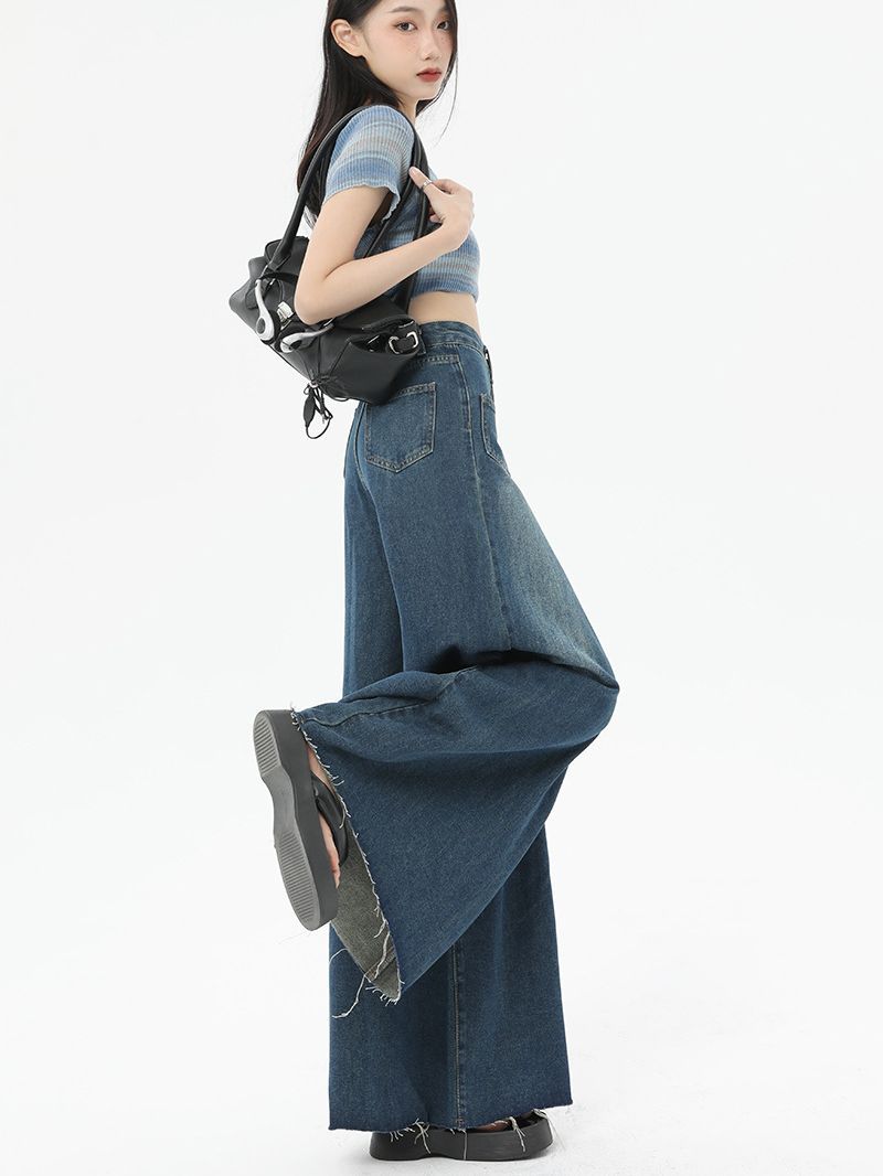 high waist slim straight pocket jeans, view 2 - MRSLM