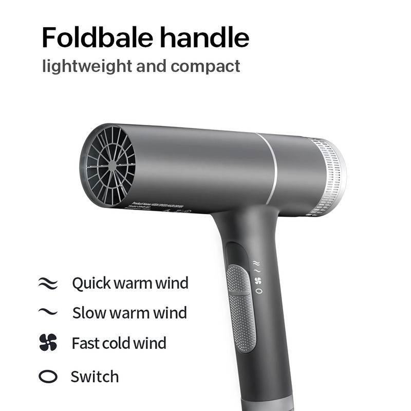 brushless hair dryer with negative ion technology, view 4 - MRSLM