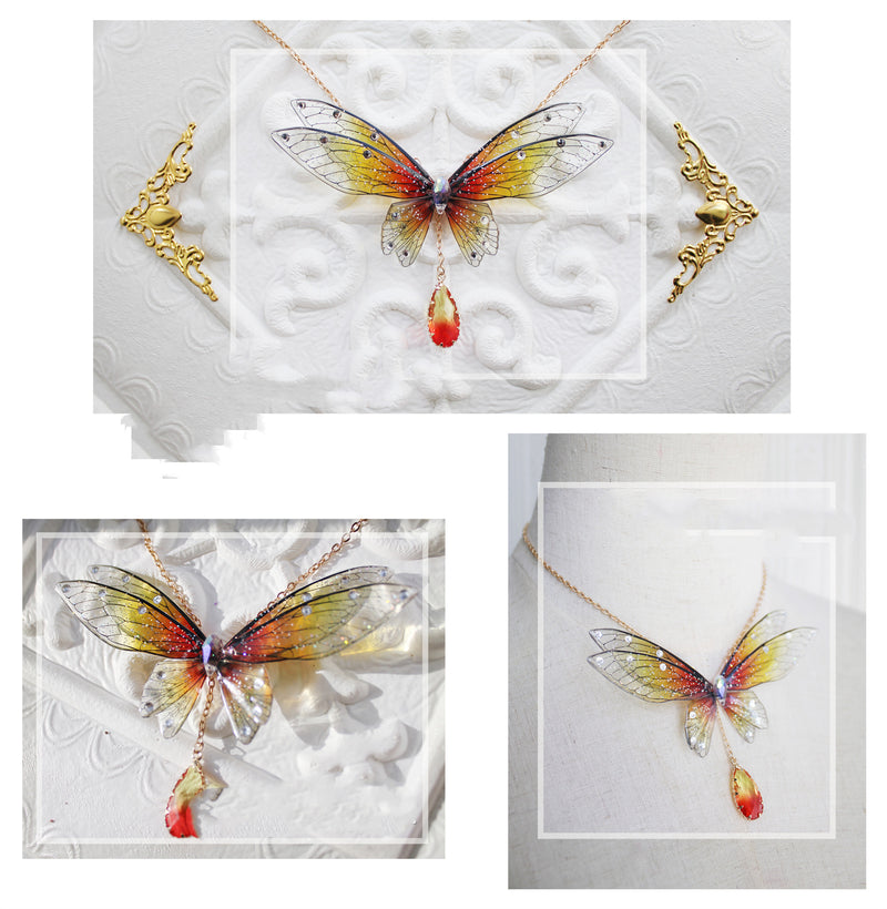 fairy ombre wings necklace, view 3 - MRSLM