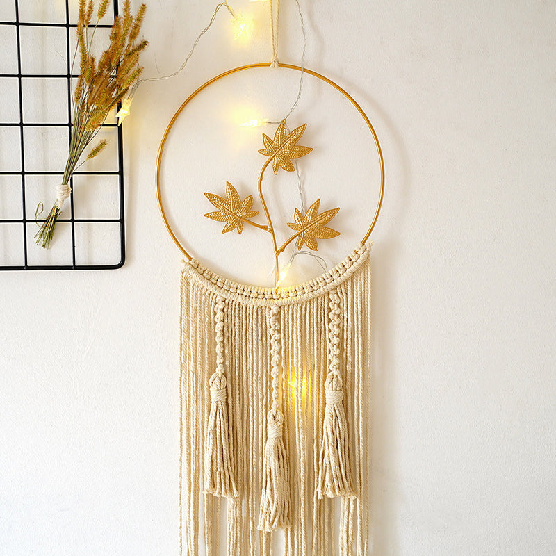hand-woven tassel tapestry, view 2 - MRSLM
