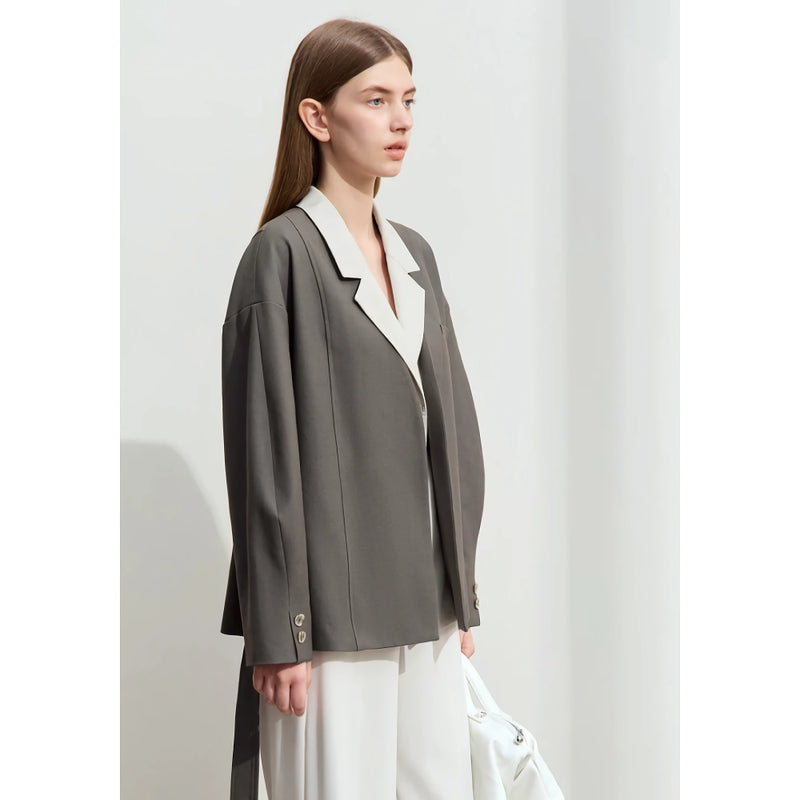 belted blazer coat, view 5 - MRSLM