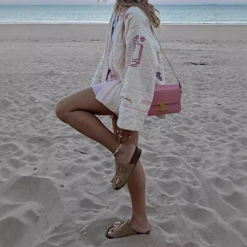fruit embroidery kimono jacket, view 2 - MRSLM