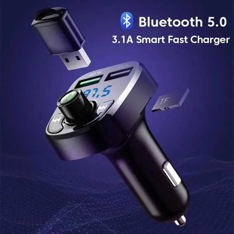 led mp3 car bluetooth fm transmitter with dual usb charger, view 5 - MRSLM