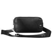 Men's cowhide small crossbody fanny pack, view 5 - MRSLM