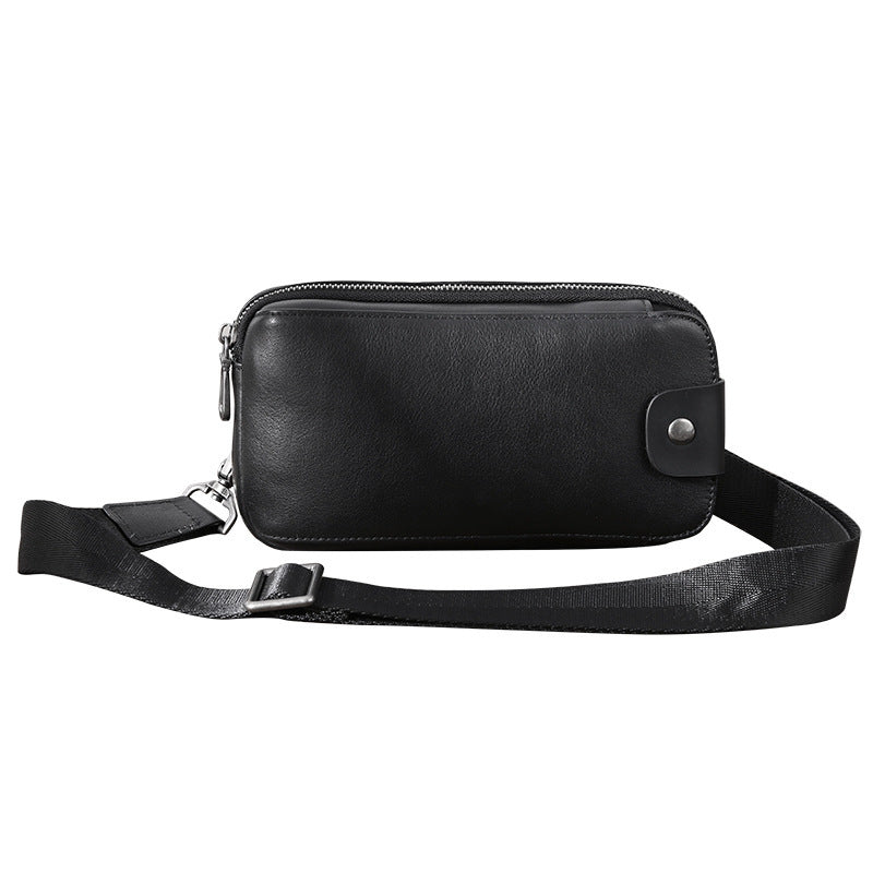 Men's cowhide small crossbody fanny pack, view 5 - MRSLM