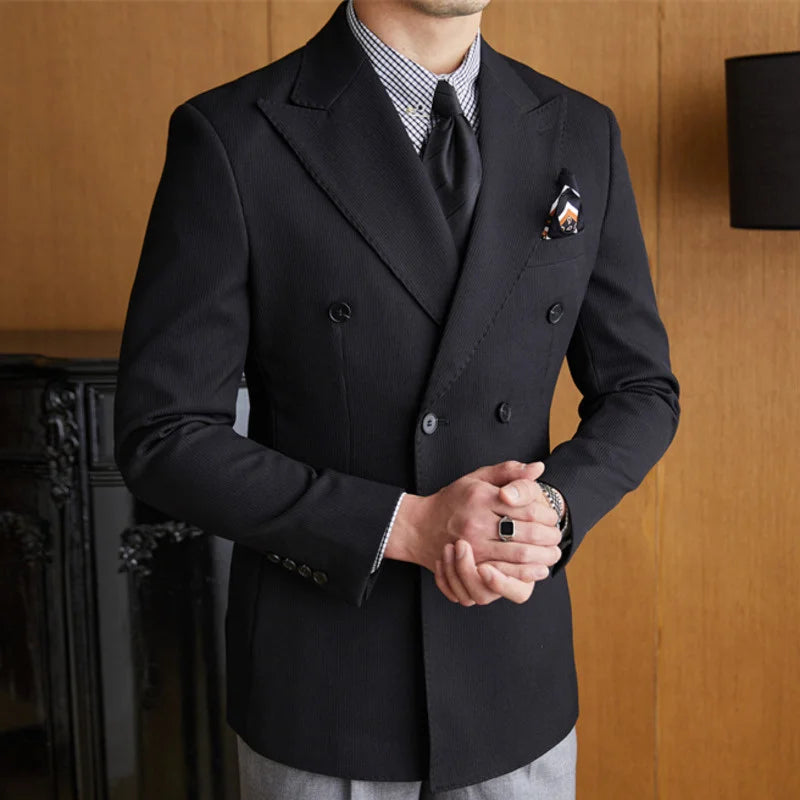 men's double breasted 2-piece suit, view 5 - MRSLM