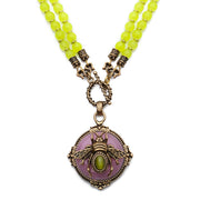 vintage agate beaded necklace, view 6 - MRSLM