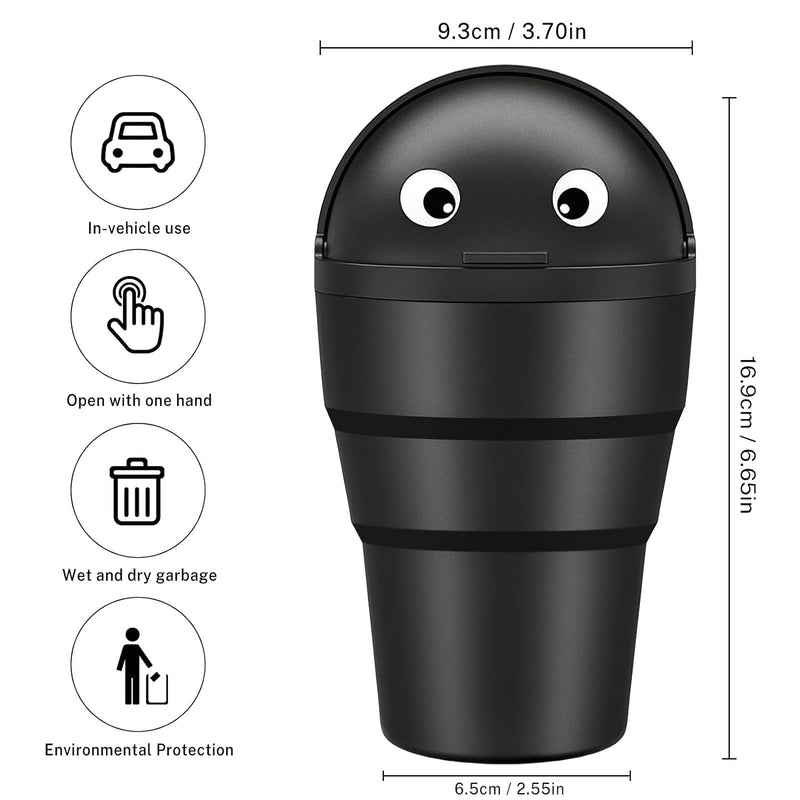 universal mini car trash can with swing lid, view 6 - MRSLM