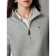 open slit zipper pullover sweatshirt, view 6 - MRSLM