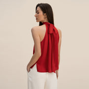 women's silk halter tank top, view 5 - MRSLM